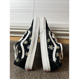 VANS Trippy Grin Floral Suede Canvas Skate Shoes Women's 11 Low Lace Up Mens 9.5